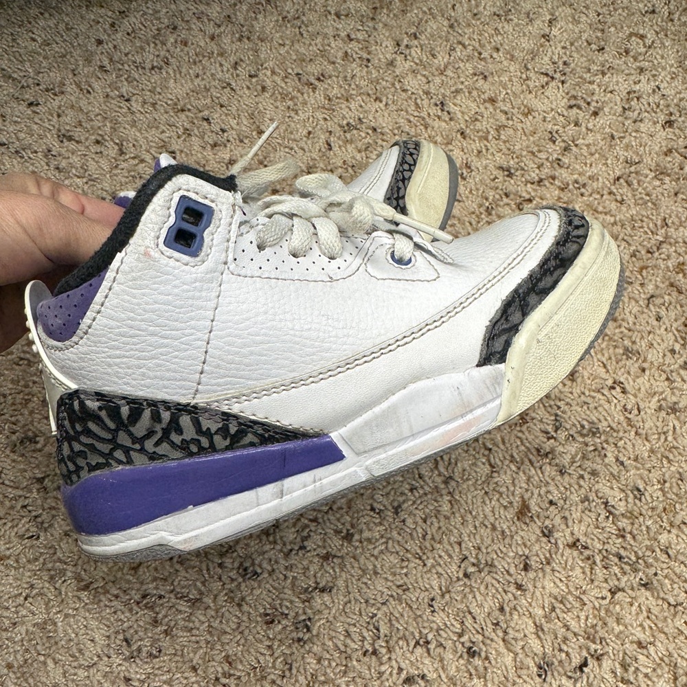 Jordan 3 Retro Dark Iris Boys kids Size US 12C Shoes